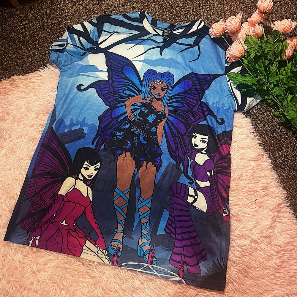 DollsKill The Grave Girls Goth Witchy Punk Fairy Oversized T Shirt
